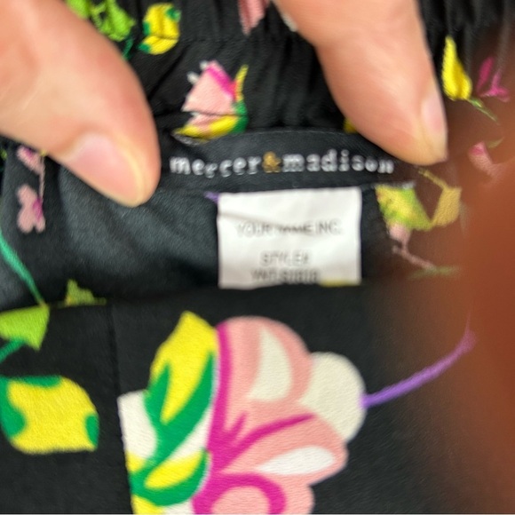 Mercer & Madison Floral Multicoloured Wide Leg Pants Medium - Picture 7 of 7